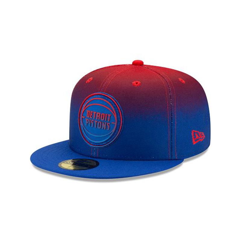 NBA Detroit Pistons Back Half 59Fifty Fitted (PRL5041) - Blue New Era Caps